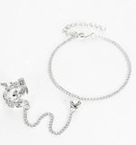 New Gold Big Crystal Ring Bracelet for Women Wrist Chain Jewelry Fashion Hand Back Chain Bangles Female Arm Link Ornaments daiiibabyyy