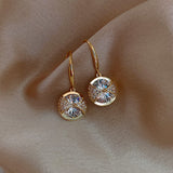 New Arrival Trendy Round Simple Crystal Dangle Earrings For Women Fashion sweet Water Drop Pendant Jewelry daiiibabyyy