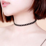 Handmade Velvet Lace Vintage Choker Necklace for Women Collar Torques Trendy Neck Jewelry Stretch Charm Gothic Punk Black Heart daiiibabyyy