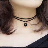 Handmade Velvet Lace Vintage Choker Necklace for Women Collar Torques Trendy Neck Jewelry Stretch Charm Gothic Punk Black Heart daiiibabyyy