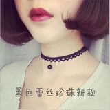 Handmade Velvet Lace Vintage Choker Necklace for Women Collar Torques Trendy Neck Jewelry Stretch Charm Gothic Punk Black Heart daiiibabyyy