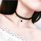 Handmade Velvet Lace Vintage Choker Necklace for Women Collar Torques Trendy Neck Jewelry Stretch Charm Gothic Punk Black Heart daiiibabyyy