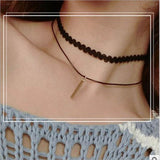 Handmade Velvet Lace Vintage Choker Necklace for Women Collar Torques Trendy Neck Jewelry Stretch Charm Gothic Punk Black Heart daiiibabyyy