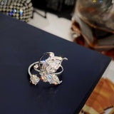 New design fashion jewelry opening high-grade copper inlaid zircon butterfly ring luxury shiny cocktail party ring for women daiiibabyyy