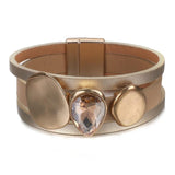 Amorcome Multi-type Stars Leaf Flower Round Charm Leather Bracelets for Women Multilayer Wide Wrap Bracelet Wristband Pulseira daiiibabyyy