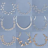 Pearl Rhinestone Headband Hair Accessories For Women Wedding Accessories Bride Headband Leaf Flower Headband Decoration For Hair daiiibabyyy
