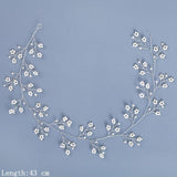Pearl Rhinestone Headband Hair Accessories For Women Wedding Accessories Bride Headband Leaf Flower Headband Decoration For Hair daiiibabyyy