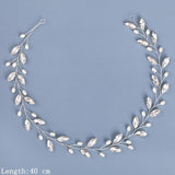 Pearl Rhinestone Headband Hair Accessories For Women Wedding Accessories Bride Headband Leaf Flower Headband Decoration For Hair daiiibabyyy