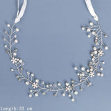 Pearl Rhinestone Headband Hair Accessories For Women Wedding Accessories Bride Headband Leaf Flower Headband Decoration For Hair daiiibabyyy