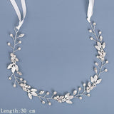 Pearl Rhinestone Headband Hair Accessories For Women Wedding Accessories Bride Headband Leaf Flower Headband Decoration For Hair daiiibabyyy