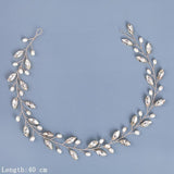 Pearl Rhinestone Headband Hair Accessories For Women Wedding Accessories Bride Headband Leaf Flower Headband Decoration For Hair daiiibabyyy