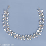 Pearl Rhinestone Headband Hair Accessories For Women Wedding Accessories Bride Headband Leaf Flower Headband Decoration For Hair daiiibabyyy