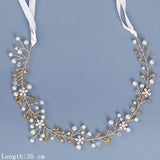 Pearl Rhinestone Headband Hair Accessories For Women Wedding Accessories Bride Headband Leaf Flower Headband Decoration For Hair daiiibabyyy