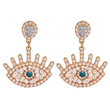 JUJIA Trendy Ethnic Love Heart Shape Evil Eye Drop Earrings For Women Vintage Statement Crystal Dangle Earring Jewelry Gift daiiibabyyy