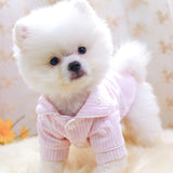 Soft Puppy Dog Pajamas Cat Sleeping Clothes Striped Pet Clothing Indoor Small Medium Dogs Cats Pajamas Bathrob Pink Perro daiiibabyyy
