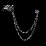 Man Suit Shirt Collar Tassel Chain Lapel Pin Brooch Dragon Badge Retro Pins Wedding Dress Party Dance Neckware Accessories daiiibabyyy