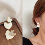 Sweet Acrylic Heart Stud Earrings Delicate Gold Color Mini Ear Studs Trendy Ear Nails For Women Girls Jewelry Gift daiiibabyyy