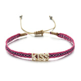 ZMZY Bohemian Handmade Woven Rope Chain Bracelet Ethnic Adjustable Crystal Heart Charms Bracelets for Women Girl Cuff Jewelry daiiibabyyy
