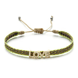 ZMZY Bohemian Handmade Woven Rope Chain Bracelet Ethnic Adjustable Crystal Heart Charms Bracelets for Women Girl Cuff Jewelry daiiibabyyy