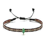 ZMZY Bohemian Handmade Woven Rope Chain Bracelet Ethnic Adjustable Crystal Heart Charms Bracelets for Women Girl Cuff Jewelry daiiibabyyy