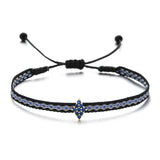 ZMZY Bohemian Handmade Woven Rope Chain Bracelet Ethnic Adjustable Crystal Heart Charms Bracelets for Women Girl Cuff Jewelry daiiibabyyy