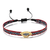 ZMZY Bohemian Handmade Woven Rope Chain Bracelet Ethnic Adjustable Crystal Heart Charms Bracelets for Women Girl Cuff Jewelry daiiibabyyy
