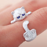 Female Plated Silver Color Hand-brushed Winding Ring Mountain Forest Dandelion Ring For Women daiiibabyyy