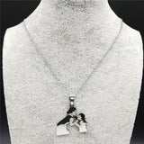 Mom Daughter Stainless Steel Chain Necklace Silver Color Necklaces Pendants Jewelry mujer Mother's Day Christmas Gift N539S01 daiiibabyyy