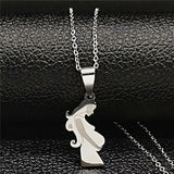 Mom Daughter Stainless Steel Chain Necklace Silver Color Necklaces Pendants Jewelry mujer Mother's Day Christmas Gift N539S01 daiiibabyyy