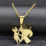 Mom Daughter Stainless Steel Chain Necklace Silver Color Necklaces Pendants Jewelry mujer Mother's Day Christmas Gift N539S01 daiiibabyyy