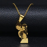 Mom Daughter Stainless Steel Chain Necklace Silver Color Necklaces Pendants Jewelry mujer Mother's Day Christmas Gift N539S01 daiiibabyyy