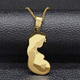Mom Daughter Stainless Steel Chain Necklace Silver Color Necklaces Pendants Jewelry mujer Mother's Day Christmas Gift N539S01 daiiibabyyy