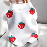 Autumn/Winter Pet Strawberry Print Sweater Small Dog Cat Teddy Bichon Hiromi Schnauzer Yorkshire Poodle Dog Clothes daiiibabyyy
