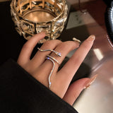 FYUAN Cool Snake Shape Rings for Women Bijoux Adjustable Crystal Rings Weddings Party Jewelry daiiibabyyy