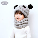 Winter Children Hat Plus Fleece Kids Caps Cartoon Hat For Girls Boys Scarf Thicken Cap Newborn Photography Baby Stuff daiiibabyyy