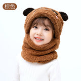 Winter Children Hat Plus Fleece Kids Caps Cartoon Hat For Girls Boys Scarf Thicken Cap Newborn Photography Baby Stuff daiiibabyyy