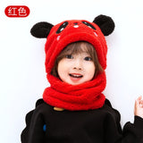 Winter Children Hat Plus Fleece Kids Caps Cartoon Hat For Girls Boys Scarf Thicken Cap Newborn Photography Baby Stuff daiiibabyyy