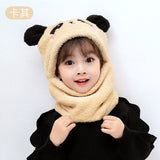 Winter Children Hat Plus Fleece Kids Caps Cartoon Hat For Girls Boys Scarf Thicken Cap Newborn Photography Baby Stuff daiiibabyyy