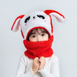 Winter Children Hat Plus Fleece Kids Caps Cartoon Hat For Girls Boys Scarf Thicken Cap Newborn Photography Baby Stuff daiiibabyyy