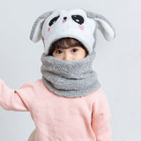 Winter Children Hat Plus Fleece Kids Caps Cartoon Hat For Girls Boys Scarf Thicken Cap Newborn Photography Baby Stuff daiiibabyyy
