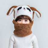 Winter Children Hat Plus Fleece Kids Caps Cartoon Hat For Girls Boys Scarf Thicken Cap Newborn Photography Baby Stuff daiiibabyyy