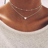 Tiny Heart Necklace for Women SHORT Chain Heart Pendant Necklace Gift Ethnic Bohemian Choker Necklace Drop Shipping daiiibabyyy