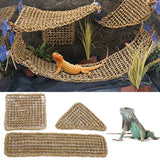Seaweed Lizard Hammock  Pet Lounger Reptile Toy Hanging Bed Mat Small Hermit Crabs Geckos Bed Mats Pet Reptile Accessories daiiibabyyy