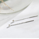 Korean Geometric block Long Tassel Bar Drop Earrings For Women Minimalism Personality Ear Line Dangle jewelry Gift daiiibabyyy
