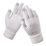 Women's Winter Touch Screen Gloves Thicken Warm Knitted Stretch Gloves Imitation Wool Full Finger Outdoor Skiing Gloves daiiibabyyy