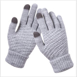Women's Winter Touch Screen Gloves Thicken Warm Knitted Stretch Gloves Imitation Wool Full Finger Outdoor Skiing Gloves daiiibabyyy
