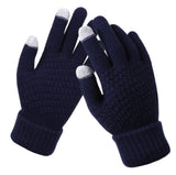 Women's Winter Touch Screen Gloves Thicken Warm Knitted Stretch Gloves Imitation Wool Full Finger Outdoor Skiing Gloves daiiibabyyy