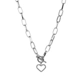 IPARAM Thick Chain Toggle Clasp Gold Necklaces Mixed Linked Circle Necklaces for Women Minimalist Choker Necklace Hot Jewelry daiiibabyyy