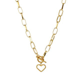 IPARAM Thick Chain Toggle Clasp Gold Necklaces Mixed Linked Circle Necklaces for Women Minimalist Choker Necklace Hot Jewelry daiiibabyyy