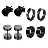 Stainless Steel Skull Black Stud Earring Set For Men Punk Earrings Set Men'S Jewelry Gothic Men Earrings Studs Lot Ear Stud Set daiiibabyyy
